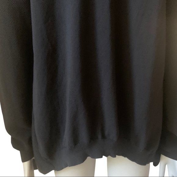 BROCHU WALKER Open Front Cardigan Textured Knit Loose Fit Dark Navy Blue Cotton - Picture 12 of 14